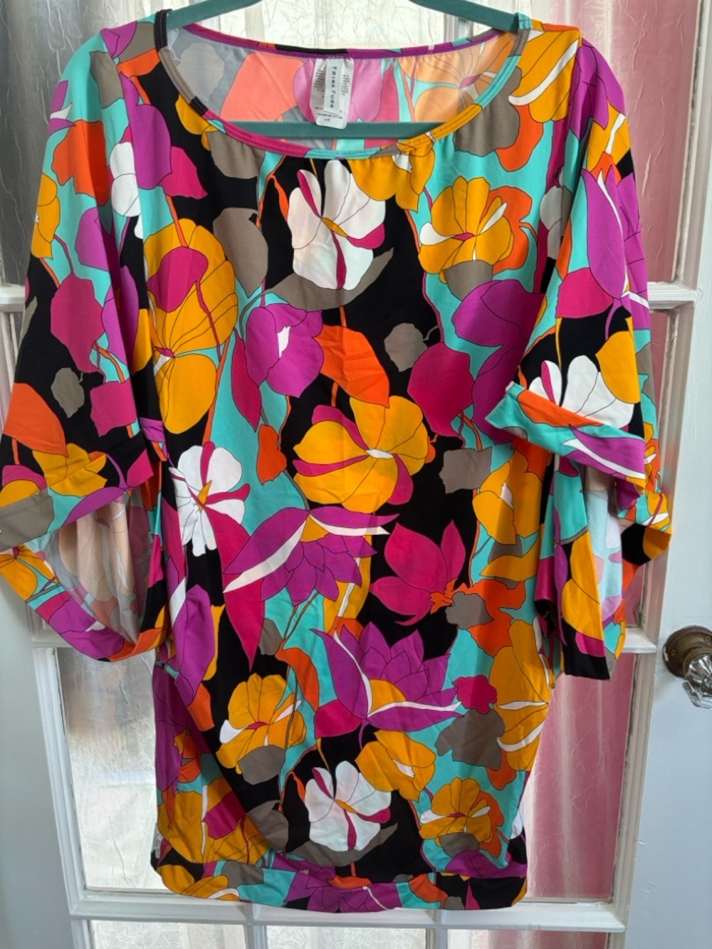 Trina Turk Pink Multi Floral Tunic or Swim Cover